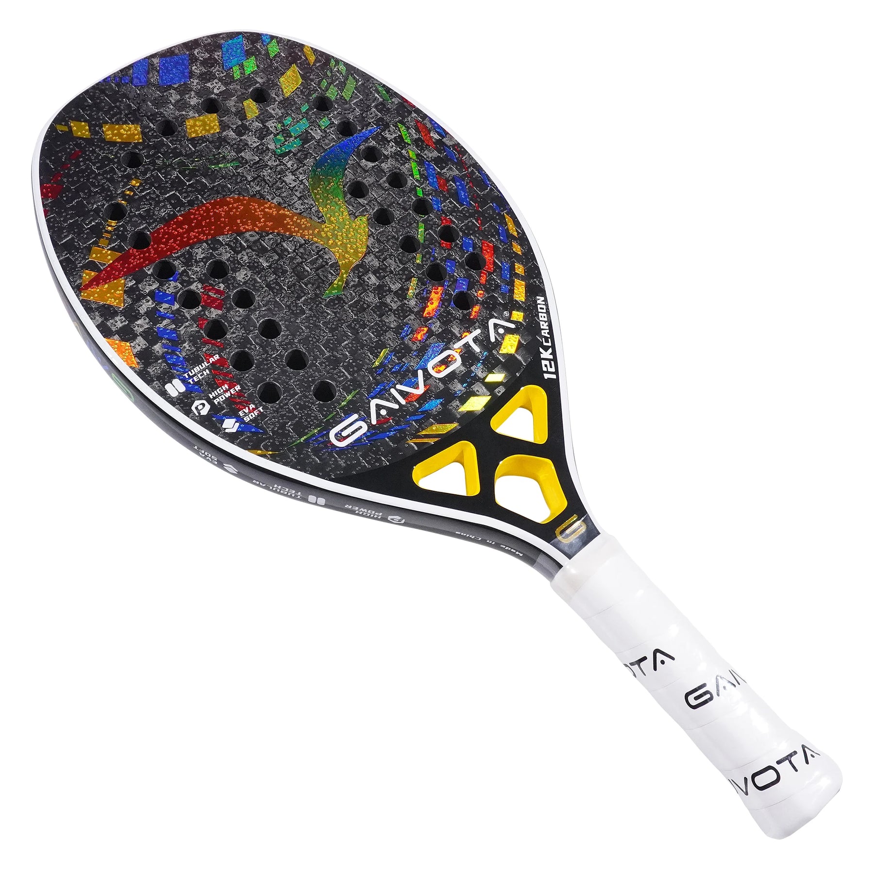raquete beach tennis 12k gaivota, raquete carbono profissional, eva memória, raquete leve cabeça, beach tennis 2025, raquete com efeito, rotação na bola, interceptação rápida