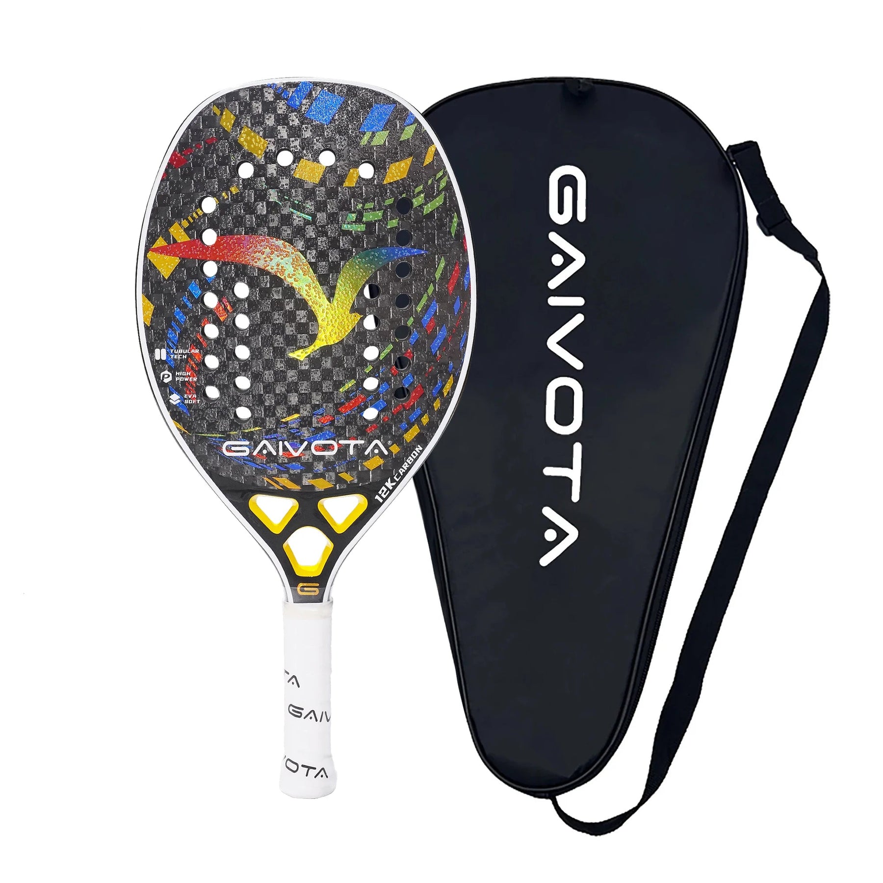 Raquete Beach Tennis Gaivota Carbono 12K Tratada + Bag