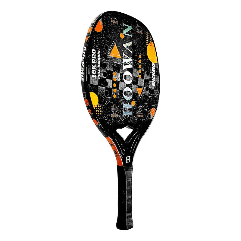 raquete beach tennis carbono 18K, HOOWAN Buckmie Pro, EVA macio, beach tennis profissional, raquete leve e potente, raquete controle e efeito, carbono T700, mega grip beach tennis, acabamento premium