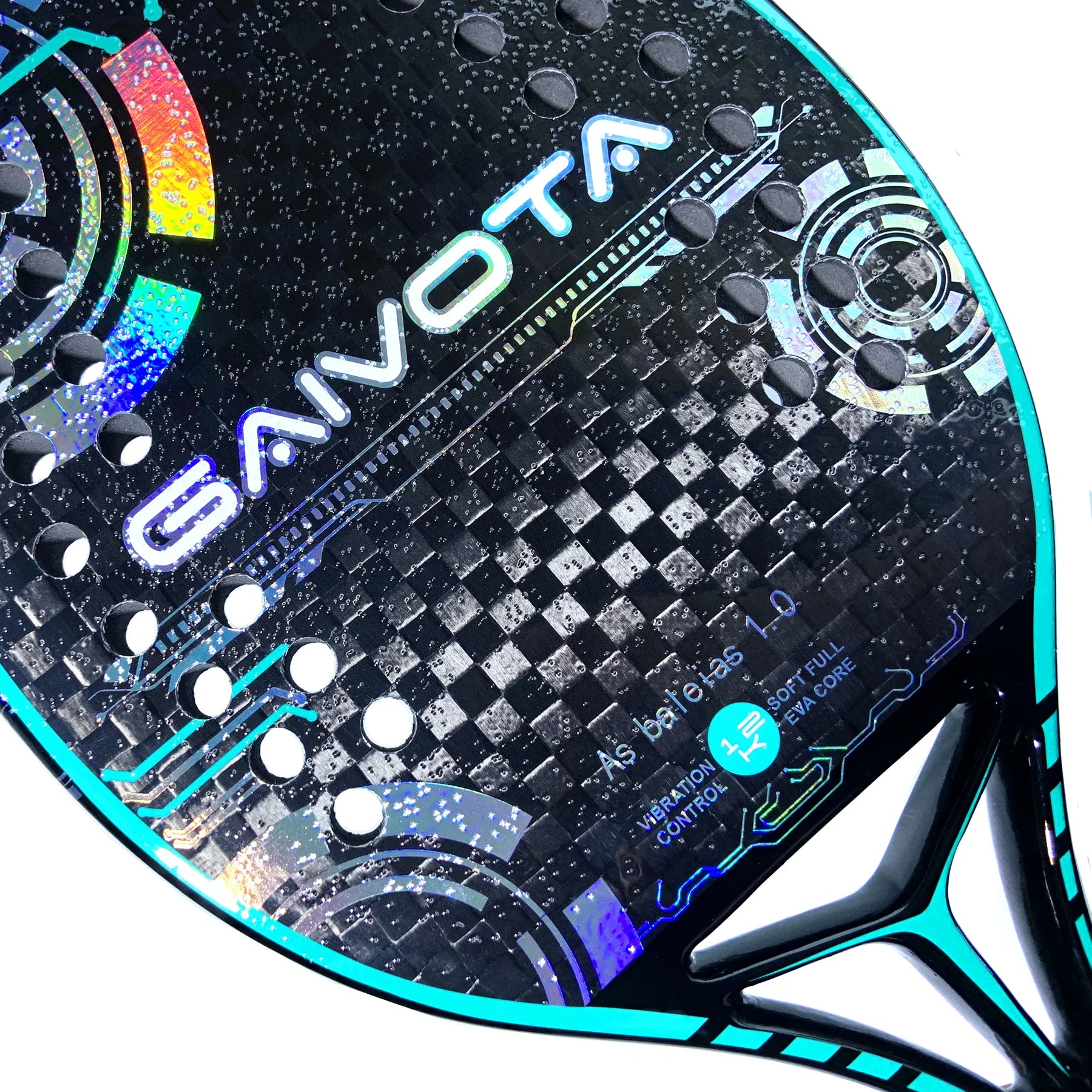 Raquete Beach Tennis 12K, Raquete Profissional, Raquete Carbono Avançada, Raquete com Superfície Rugosa, Raquete com Capa