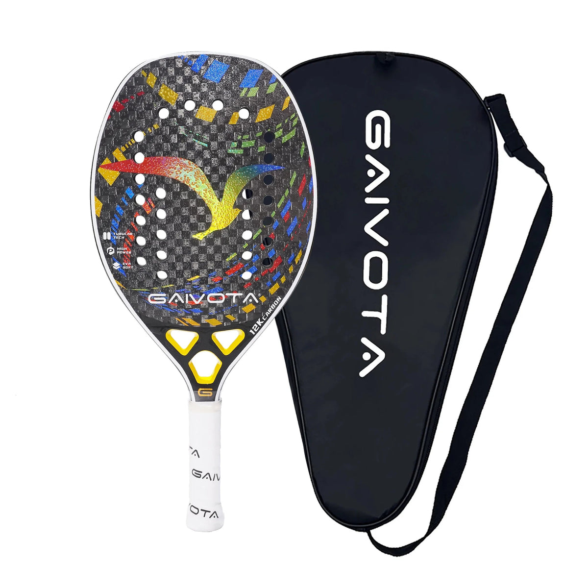 Raquete Beach Tennis Gaivota Carbono 12K Tratada + Bag