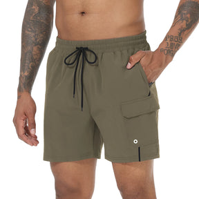 bermuda atlética masculina, shorts com ajuste no cós, shorts esportivos minimalistas, bermuda masculina com cadarço